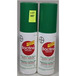 TWO BOTTLES OF BACTINE LIQUID FIRST-AID PUMP SPRAY