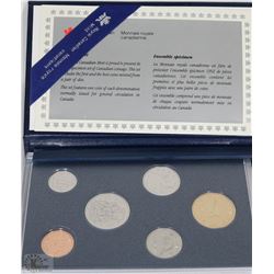 RCM 1992 SPECIMEN SET INCL LOONIE AND 50 CENT PC