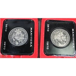 2- CANADIAN MANITOBA ONE DOLLAR COINS