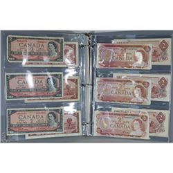 BINDER WITH 18 ASSORTED CANADIAN $2 DOLLAR BILLS