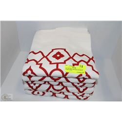 LOT OF NEW  6 DECORATIVE BATH TOWELS RED