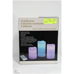 3PK REMOTE CONTROL LED  PILLAR CANDLES