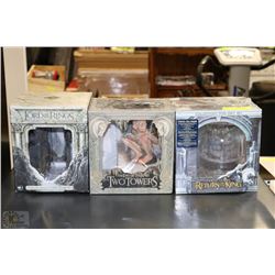 COLLECTION OF 3 LORD OF THE RINGS COLLECTORS