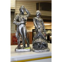 VINTAGE ABBOTT ENGLAND 20" SPANISH COUPLE STATUES