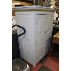 WOODEN ENTERTAINMENT UNIT WITH BUILT IN SHELVES