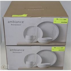 2 NEW FOUR PIECE SETTING AMBIANCE DISH SETS
