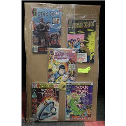 DISPLAY OF 5 STAR TREK COMICS - 2 ORIGINAL