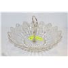 Image 1 : FLOWER SHAPED CRYSTAL SERVING TRAY - CENTER HANDLE
