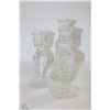 Image 1 : SET OF 3 PINWHEEL CRYSTAL CANDLESTICKS