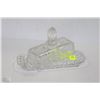 Image 1 : PINWHEEL CRYSTAL COVERED BUTTER DISH (8"X3.5"X5"
