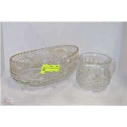 LOT OF 2 CUT GLASS/LEAD CRYSTAL DISHES