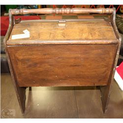 VINTAGE MAGAZINE RACK WITH LID