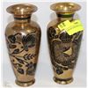 Image 1 : LOT OF 2 DECORATIVE BRASS VASES