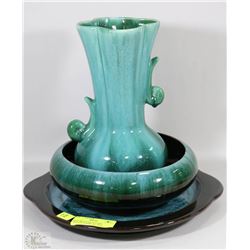 BLUE MOUNTAIN POTTERY TRAY,FRUIT BOWL & LARGE