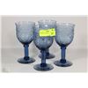 Image 1 : 4 CRYSTAL BLUE COLOR GLASSES