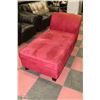 Image 1 : USED RED MICROFIBRE CHAISE LOUNGE CHAIR