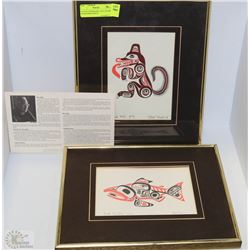 LOT OF 2 SIGNED BILL REID FRAMED SILKSCREEN PRINTS
