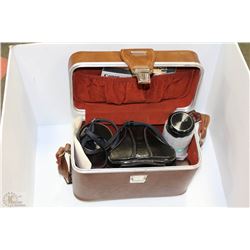 CANON 35 MM CAMERA WITH TELEPHOTO LENS, FLASH