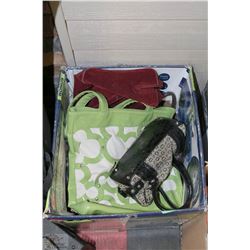 BOX OF 12 LADIES HANDBAGS INCL NEW , GUESS & MORE