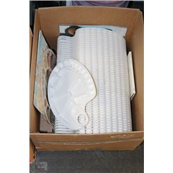 BOX OF WATER COLOR PALLETS (51 IN TOTAL)