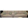 Image 1 : NEW BEIGE FABRIC SHOWHOME STYLE SOFA AND LOVE