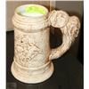 Image 1 : VINTAGE CERAMIC NATIVE BUFFALO HUNTING STEIN 8"X8