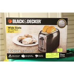 NEW 2 SLICE BLACK AND DECKER WIDE SLOT TOASTER