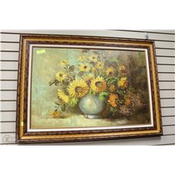 33"X41" OIL ON CANVAS SUNFLOWERS