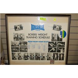 FRAMED 1952 LUNSDALE LONDON BOXERS WEIGHT TRAINING