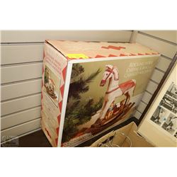 NEW IN BOX ANTIQUE STYLE WOOD ROCKING HORSE (19"H