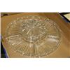 Image 1 : CUT GLASS SERVING SET - COVERED DISH AND 5 TRAYS