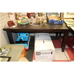 NEW WOOD TONE KITCHEN TABLE (MINOR SCRATCHES)