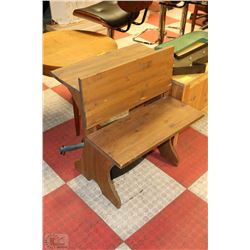 HANDMADE WOOD BENCH WITH SHELF