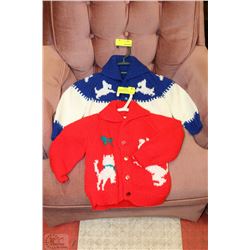 2 NEW HANDKNIT CHILDRENS CARDIGANS/SWEATERS