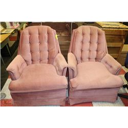 PAIR OF DUSTY ROSE PARLOR CHAIRS