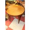 Image 1 : ROUND WOODEN TABLE WALNUT 24"DX21"H