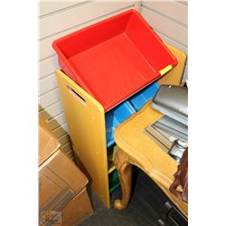TOY CUBBY SHELF WITH BINS