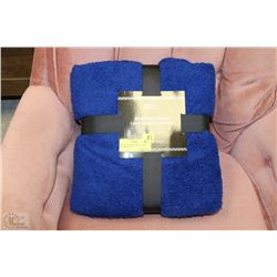 NEW QUEEN SIZE CORAL FLEECE BLANKET BLUE