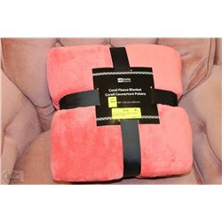 NEW QUEEN SIZE CORAL FLEECE BLANKET CORAL