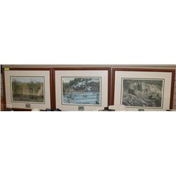 SERIES OF 3 SIGNED & DATED PAUL RANKIN FRAMED