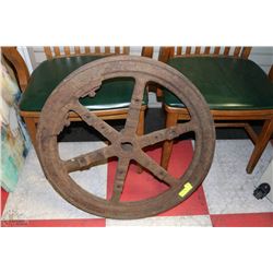 ANTIQUE CAST IRON FLY WHEEL