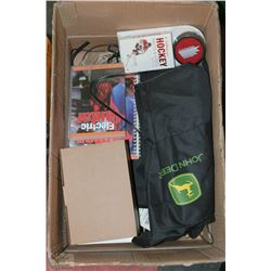 BOX WITH ELECTRICAL WIRES, JOHN DEERE APRON, NEW