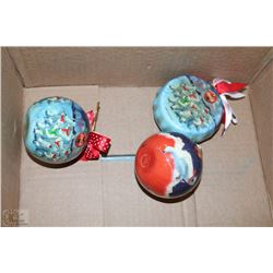 SET OF 3 VINTAGE COCA COLA CHRISTMAS ORNAMENTS