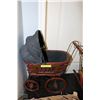 Image 1 : VINTAGE WOODEN DOLL CARRIAGE  - 19"L X 10"W X 20