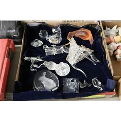 LOT OF 16 GLASS & CRYSTAL  FIGURINES