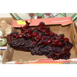 2 RED RESIN HORSE COLLECTIBLES