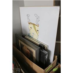 LOT OF FRAMED PRINTS AND NEW PICTURE FRAMES