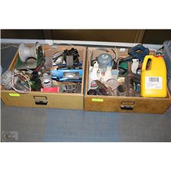 2 FLATS WITH WELDING ODDS AND ENDS, INCL TIGER