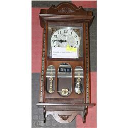 FISHER 31 DAY 30" WOODEN WALL CLOCK