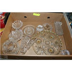 LOT OF 10 CRYSTAL GLASS COLLECTIBLES INC VASES